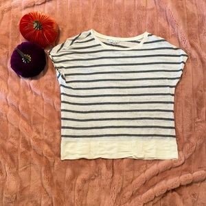 Flowy black and white striped loose tee